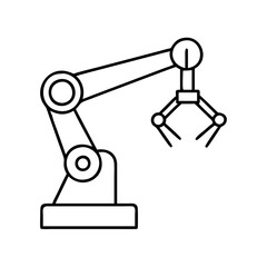 Industrial robotic arm vector illustration for manufacturing automation and technology design