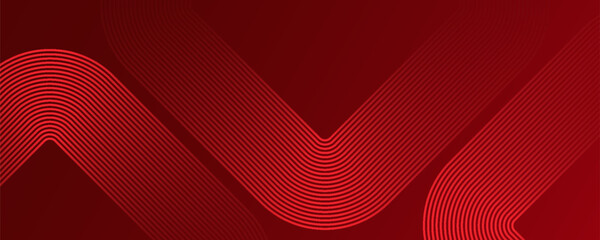 Red abstract line background with dynamic shape composition, modern abstract design illustration