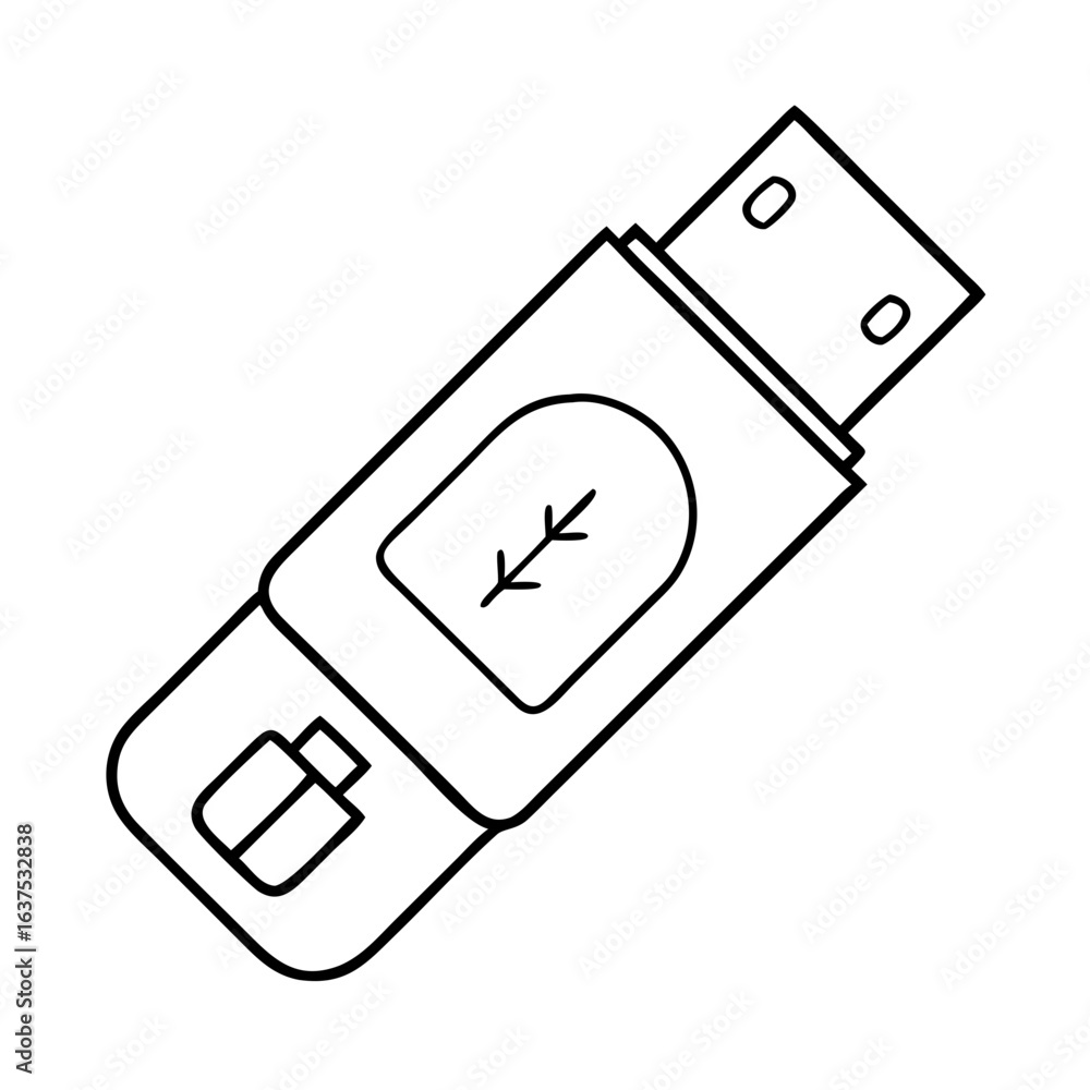 Aufkleber download usb flash drive vector icon for data storage and transfer technology and memory stick desig