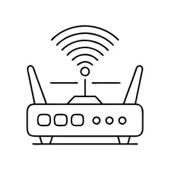 Modern wifi router vector icon for wireless internet connection and network technology design element