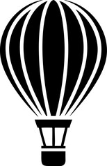 Obraz premium Hot Air Balloon Silhouette with Vertical Stripes
