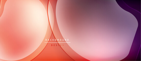 Abstract fluid shapes, warm colors blend. Gradient design creates modern background. Soft curves, dynamic composition.