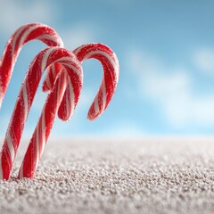 Candy canes in a snowy landscape