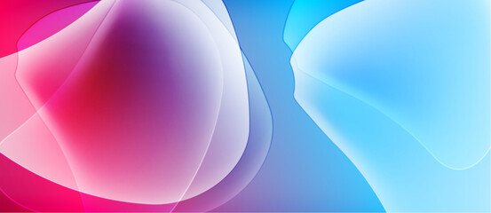 Abstract fluid shapes blend pink, purple, blue hues. Soft gradients create dynamic visual texture. Modern design element.