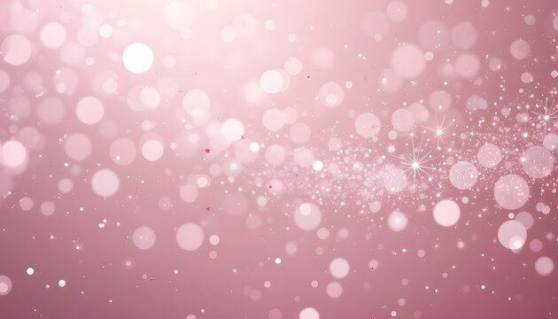 Soft white and gray sparkle bokeh glitter shimmers elegantly over a delicate pink abstract background design.