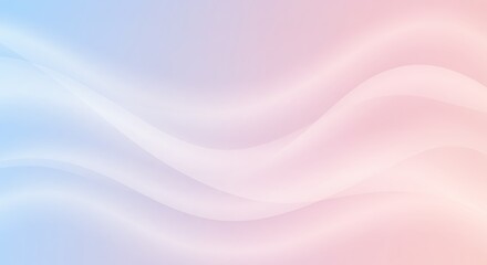 Obraz premium Abstract background concept with gentle flowing waves in a soft pink and blue pastel gradient.
