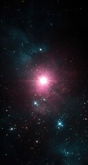 Cosmic nebula, vibrant starburst