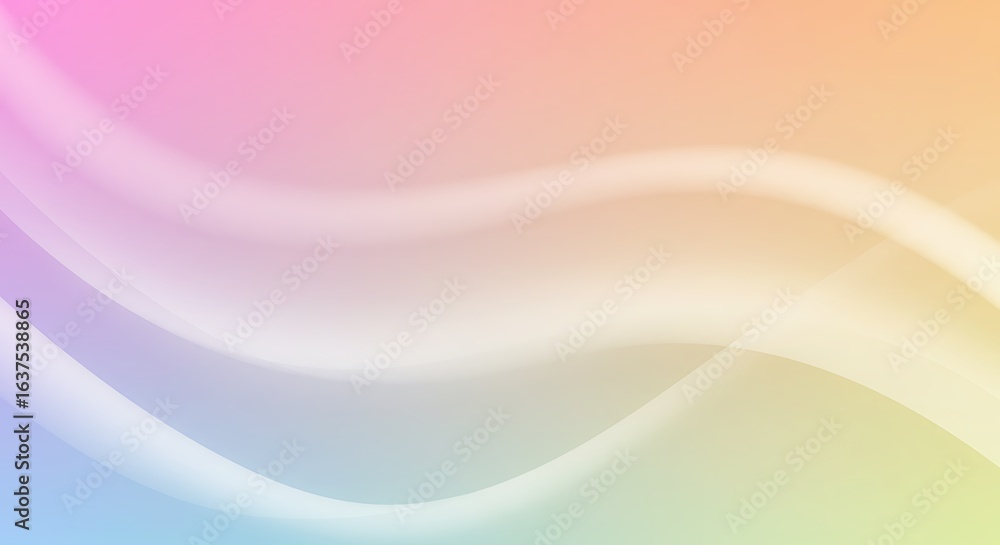 Aufkleber abstract background with a soft ethereal flow of pastel rainbow color gradients and smooth, gentle w