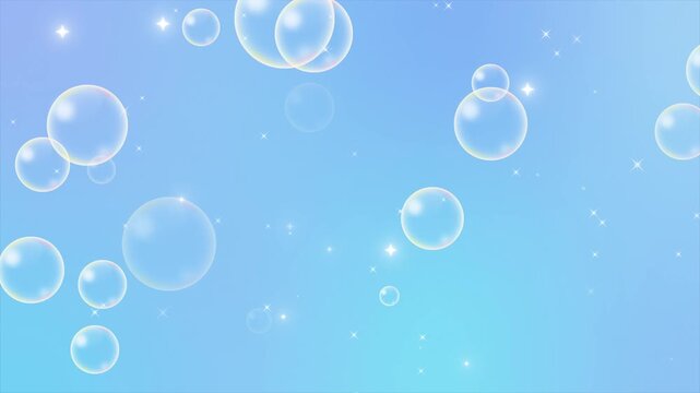シャボン玉キラキラ青背景素材