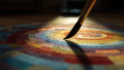 Obraz premium Paintbrush strokes on vibrant colorful artwork