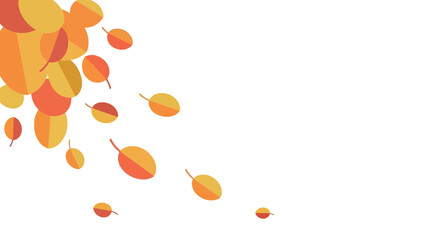 Minimalist autumn leaves illustration, autumnal colors falling leaves design