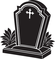 Halloween  gravestone design silhouette vector illustration