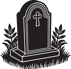 Halloween  gravestone design silhouette vector illustration