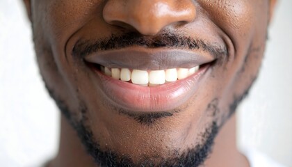 Close up of man smiling showing perfect teeth dental care and hygiene oral health concept