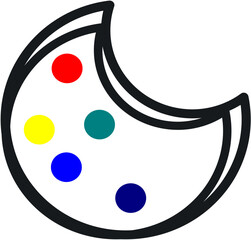 Vector, Colorful paint palette with various paint spots in a modern design  