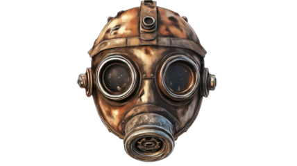 Antique Diving Helmet for Vintage Maritime Equipment and Underwater Exploration Isolated on White Background