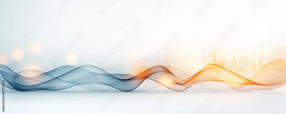 Poster dynamic abstract waves digital space graphic design futuristic environment aerial view creative conc