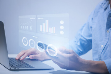 Business data dashboard provide business intelligence analytic for marketing strategy planning...