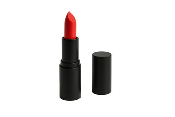 Fototapeta premium Vivid red lipstick isolated PNG with Transparent Background