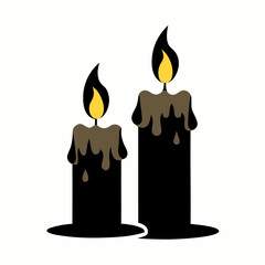 burning candle on a black background