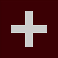 Fototapeta premium white cross sign on red background, icon or sign or symble, hospital concept, web icon ui, app or application icon ui