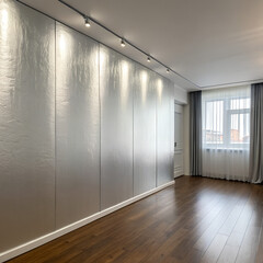 silver wall with the window