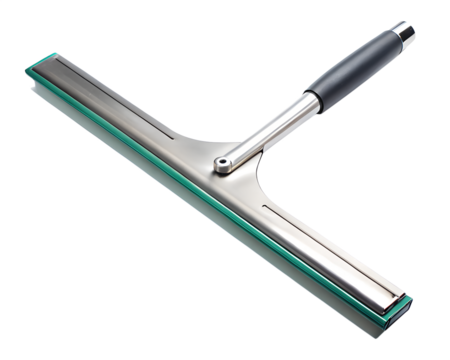 Squeegee for cleaning windows and surfaces, isolated on transparent background