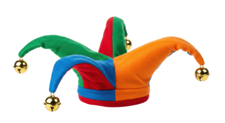 Colorful jester hat with bells isolated PNG with Transparent Background