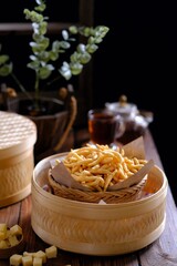 telur gabus keju , cheese snack on the table