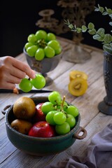 various fresh fruits on the table