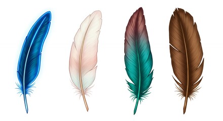 Colorful gradient feather design