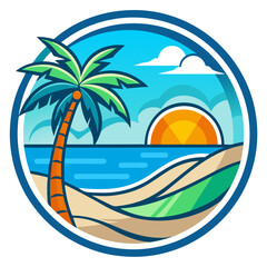 Obraz premium tropical island with palm tree