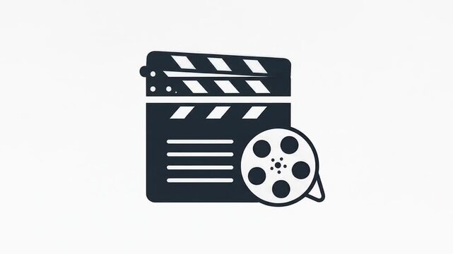 Filmmaking Icon: Clapperboard and Film Reel