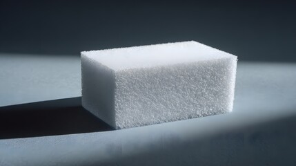 A rectangular block of white foam material.