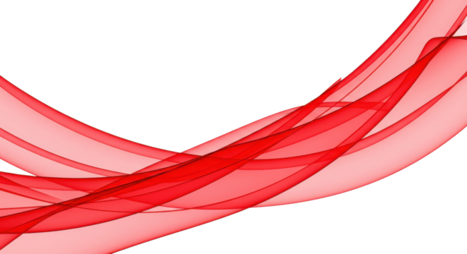 Abstract red wave design isolated PNG with Transparent Background