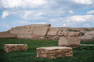 The ruins of an ancient city. Archaeological excavations of historical sites.