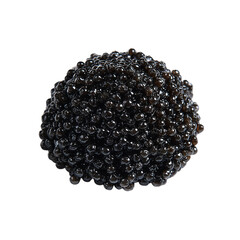 Pile Black Caviar on transparent background