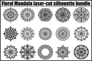 Floral Mandala Laser Cut SVG Bundle