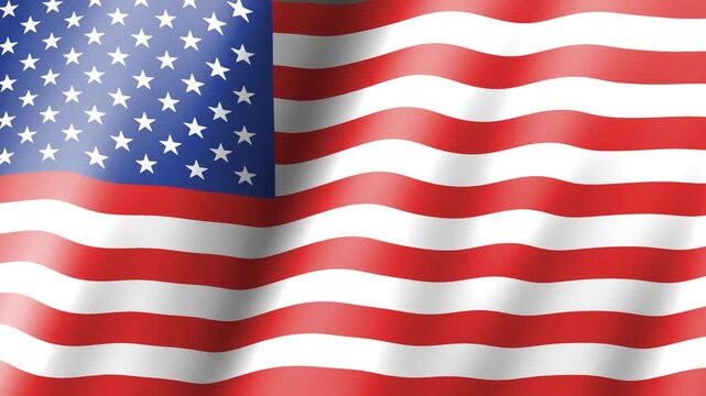 American flag Animation. United States American Flag Slow Motion video. US American Flag Blowing Close Up. US Flags Motion Loop 4k resolution USA Background. USA flag Close-up 4k video