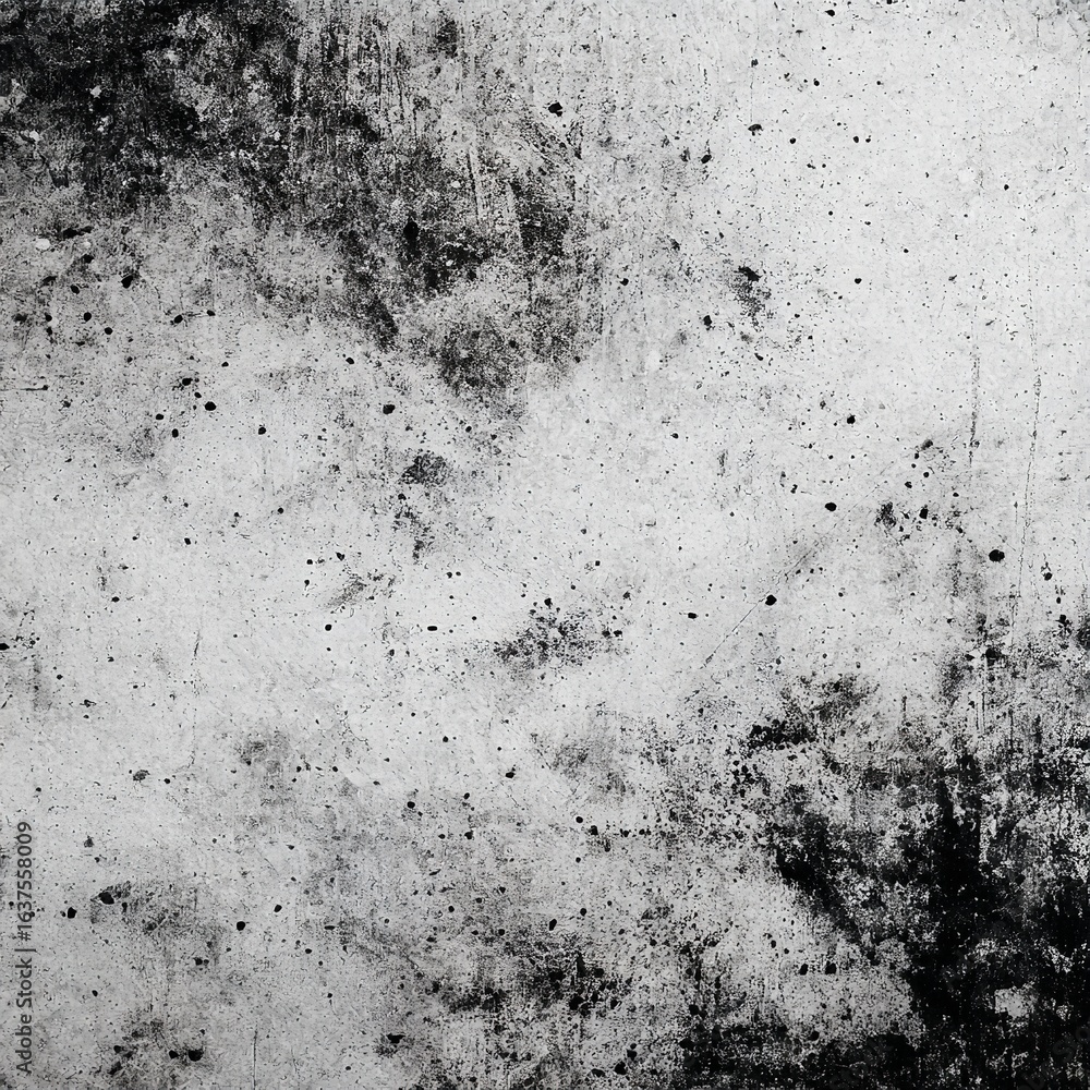 Aufkleber a grungy white surface with black stains and speckles creating a textured abstract background effect