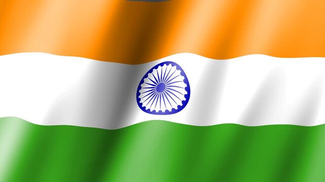 Indian flag Animation. Indian Flag Slow Motion video. Indian Flag Blowing Close Up. Indian Flags Motion Loop 4k resolution Indian Background. Indian flag Close-up 4k video