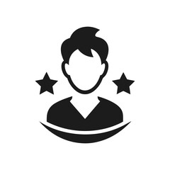 Fototapeta premium Reputation icon of silhouette vector illustration on white background 