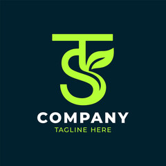 Joint letter green leaf logo design