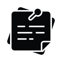 A trendy icon of sticky notes in glyph style