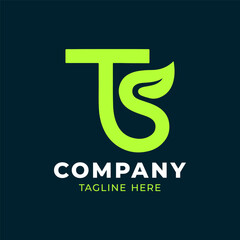 Joint letter green leaf logo design