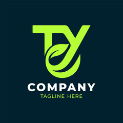 Joint letter green leaf logo design