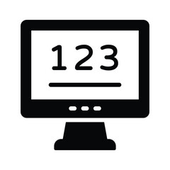 A well crafted glyph icon of online maths session