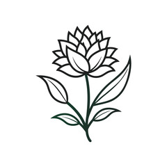Cornflower outline vector icon on white background
