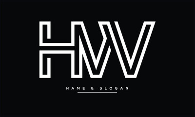 HW, WH, H, W Abstract Letters Logo Monogram