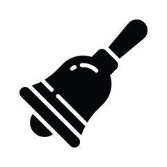A visually appealing glyph icon of handheld classroom handbell